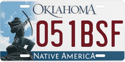 OK license plate 051BSF