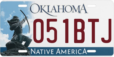 OK license plate 051BTJ
