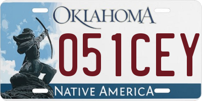 OK license plate 051CEY