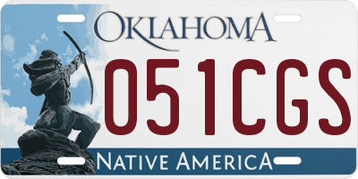 OK license plate 051CGS