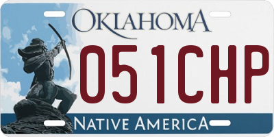 OK license plate 051CHP