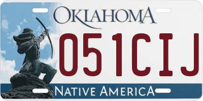 OK license plate 051CIJ
