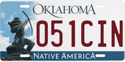 OK license plate 051CIN