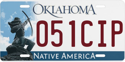 OK license plate 051CIP