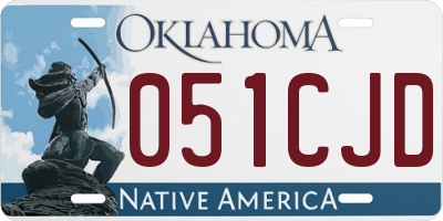 OK license plate 051CJD