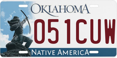 OK license plate 051CUW
