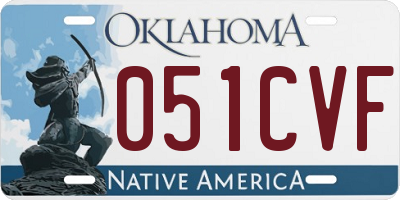 OK license plate 051CVF