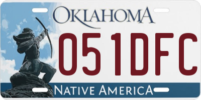 OK license plate 051DFC