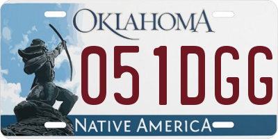 OK license plate 051DGG