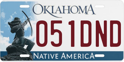 OK license plate 051DND
