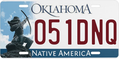 OK license plate 051DNQ
