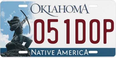 OK license plate 051DOP