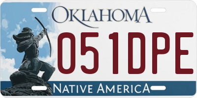 OK license plate 051DPE