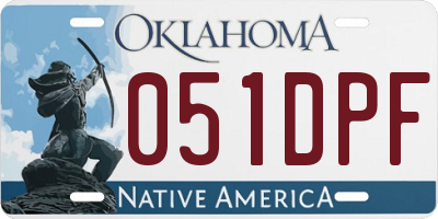 OK license plate 051DPF