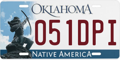 OK license plate 051DPI
