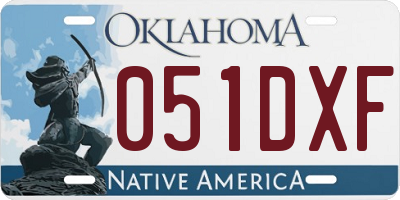 OK license plate 051DXF