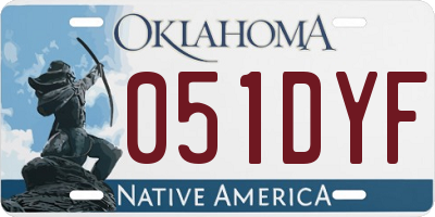 OK license plate 051DYF