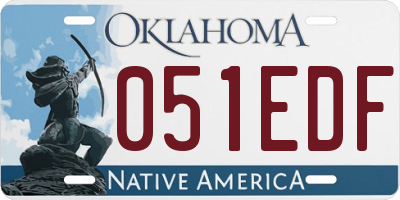 OK license plate 051EDF