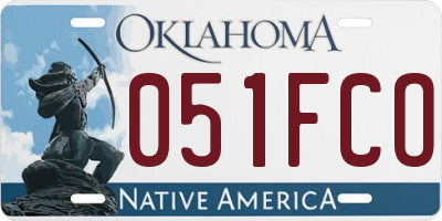 OK license plate 051FCO