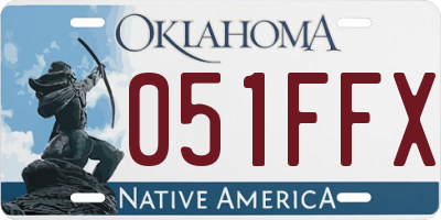 OK license plate 051FFX