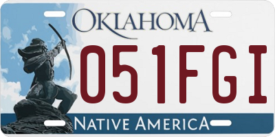 OK license plate 051FGI