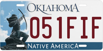 OK license plate 051FIF