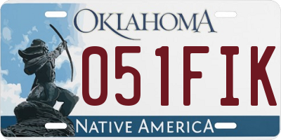 OK license plate 051FIK