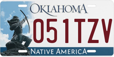 OK license plate 051TZV