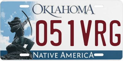OK license plate 051VRG