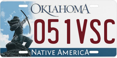OK license plate 051VSC