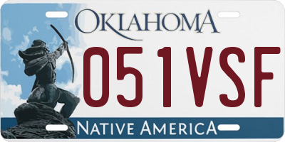 OK license plate 051VSF