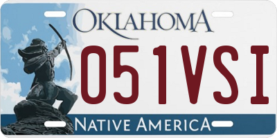 OK license plate 051VSI