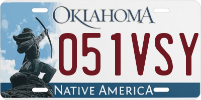 OK license plate 051VSY