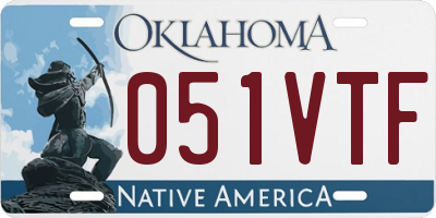 OK license plate 051VTF