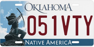 OK license plate 051VTY
