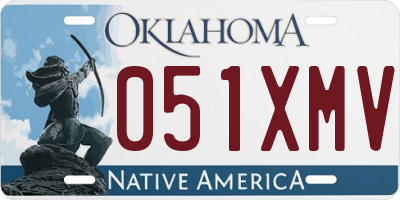 OK license plate 051XMV