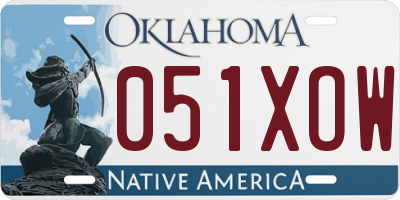 OK license plate 051XOW