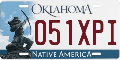 OK license plate 051XPI