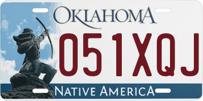 OK license plate 051XQJ