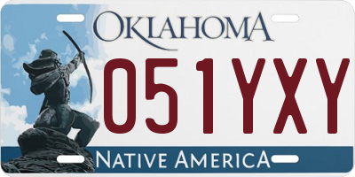 OK license plate 051YXY