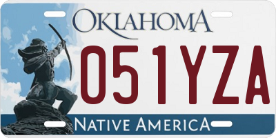 OK license plate 051YZA