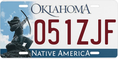 OK license plate 051ZJF