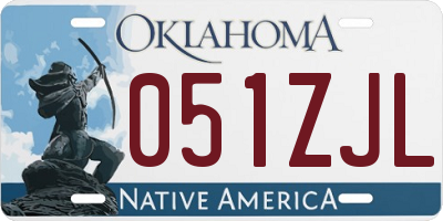 OK license plate 051ZJL