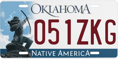 OK license plate 051ZKG