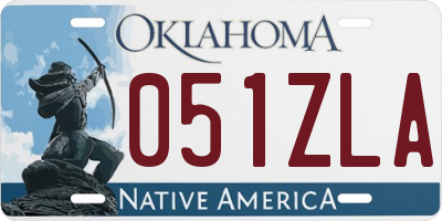 OK license plate 051ZLA