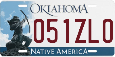 OK license plate 051ZLO