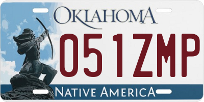 OK license plate 051ZMP