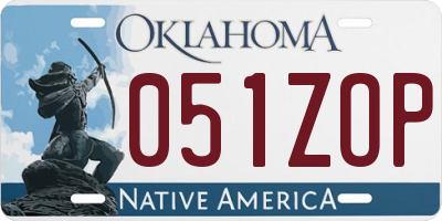 OK license plate 051ZOP