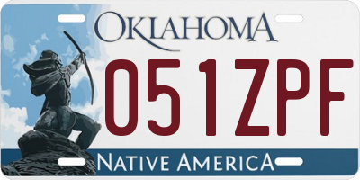 OK license plate 051ZPF