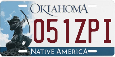 OK license plate 051ZPI